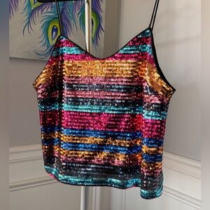 Wayf Multicolor Sequin Camisole Top